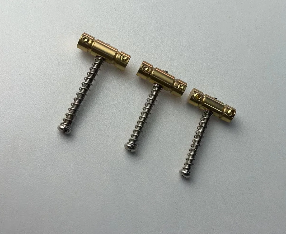 3 Piece Tuning Compensated Guitar Bridge Saddle Brass