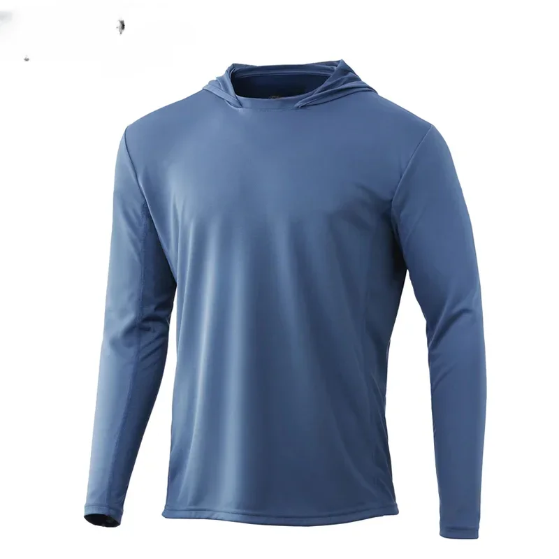 Fishing Shirt Solid Color Long Sleeve Uv Protection Man Outdoor Summer Moisture Wicking Jersey Fishing Apparel