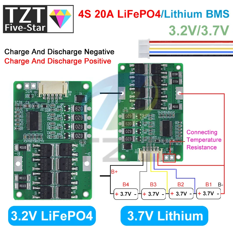 1/3 шт. 4S 20A 12,8 В 14,4 В 32650 32700 Lifepo4 Батарея Сбалансированная BMS для электрической лодки Источник бесперебойного питания 12 В Автомобильный аккумулятор