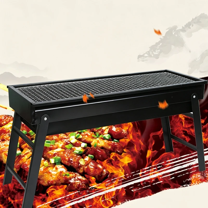 Portable Outdoor Smokeless Folding Charcoal Grill Small Home Garden Grill with Machine