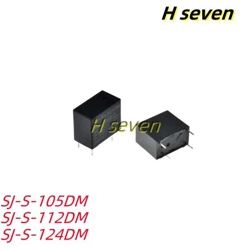 10pcs SJ-S-105DM SJ-S-112DM SJ-S-124DM 4Pin 5A 250VAC Power Relay 5VDC 12VDC 24VDC