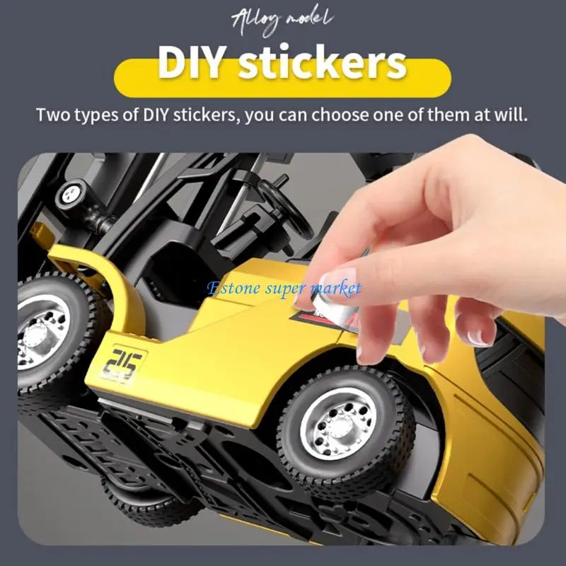 

090B 1:64 Mini Alloy Remote Control Forklift Toy With Bluetooth-compatible APP Simulation Model & ABS Construction for Kids