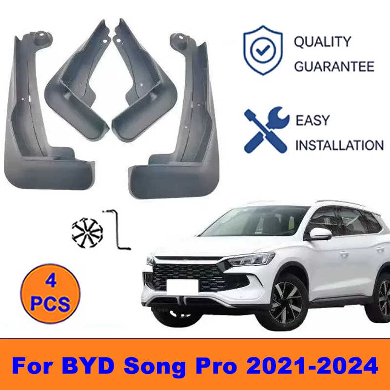 

4Pcs Mud Flaps For BYD Song Pro 2021-2024 - Splash Guards Front&Rear Wheel Fender Mudguards Car Exterior Protection Accessories