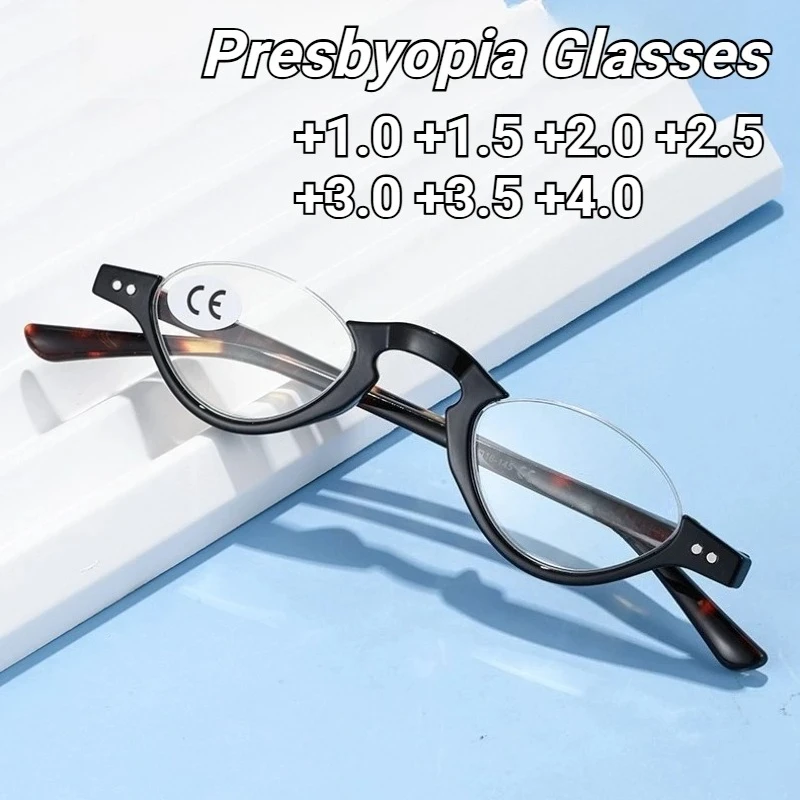 Image of Halbrand Modische Anti-Blaulicht-Lesebrille Retro High-Definition-Komfort-Presbyopie-Brille Unisex +1,0 bis +4,0