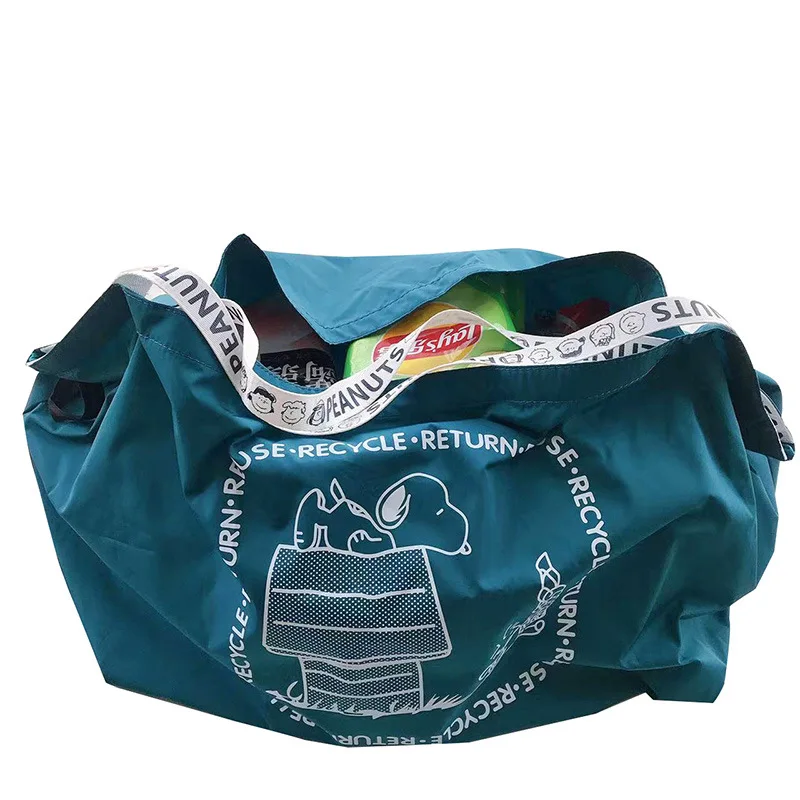 

Snoopy Large Capacity Environmental Protection Shopping Storage Folding Shopping Bag Cartoon Y2K Dog Shoulder Bag Handbag