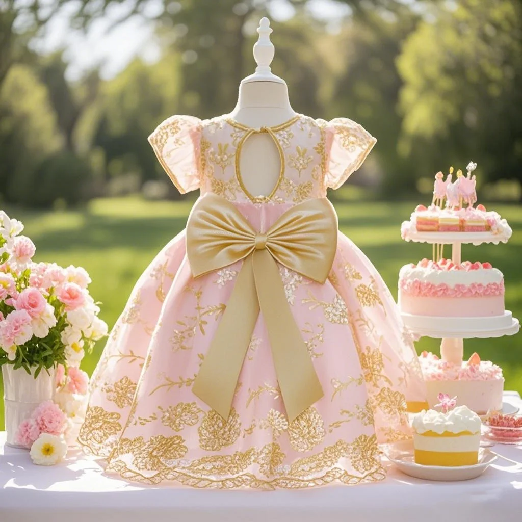 Young girl embroidery flower birthday party wedding princess dress suitable for wedding party performance