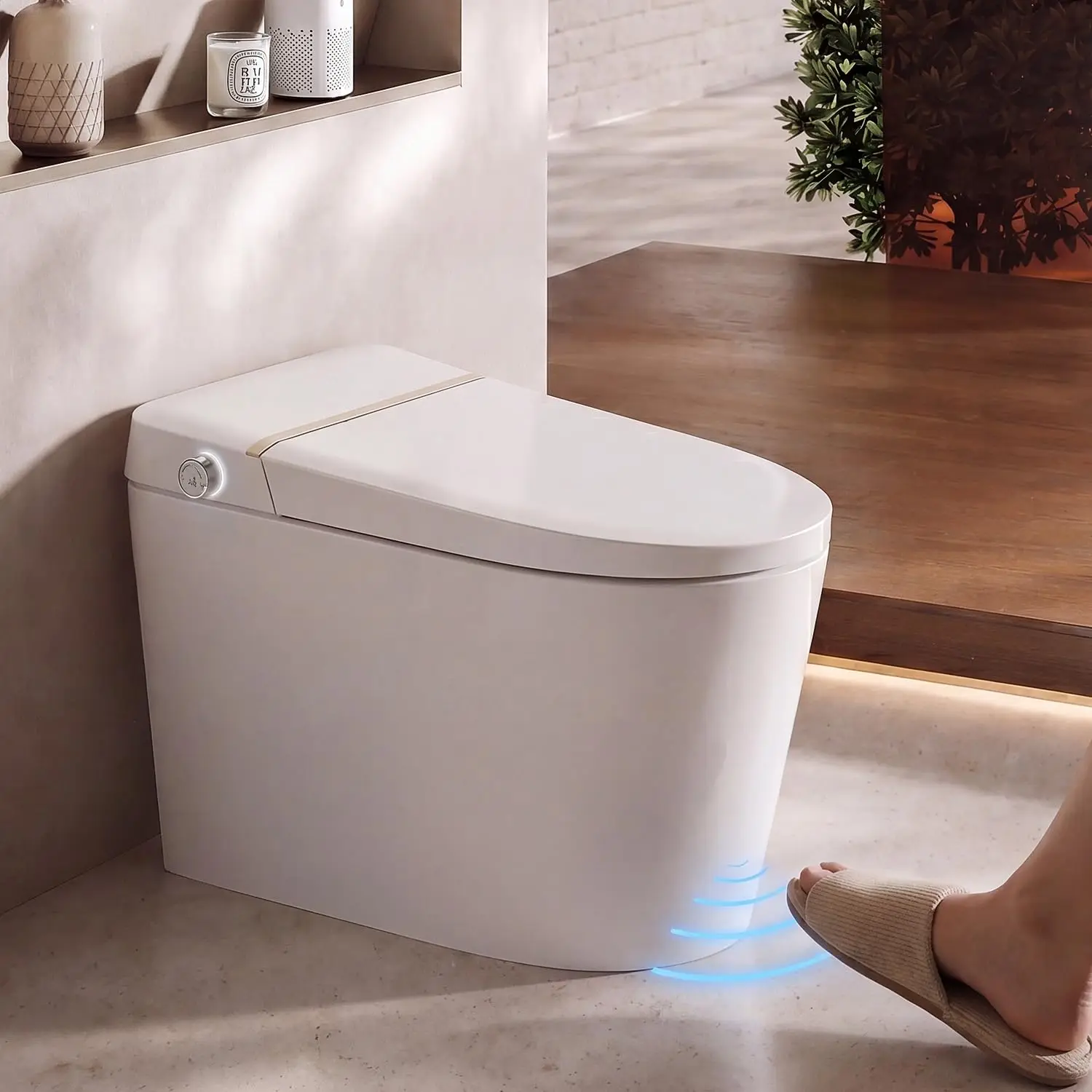 

Smart Toilet with Bidet Built In, Heated Seat, Tankless Modern Elongated Electric Toilet with Warm Water Wash, Air, Custom