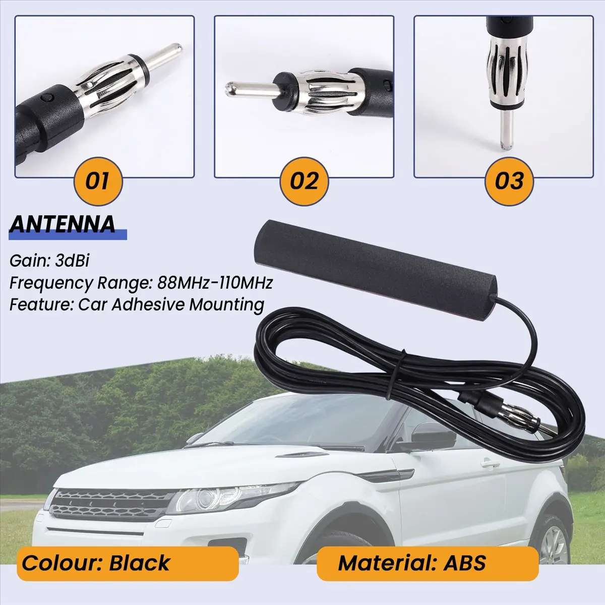 #81G (Black)Universal Car Stereo AM FM Radio Dipole Antenna Aerial for Vehicle,Automotive Parts & Accessories