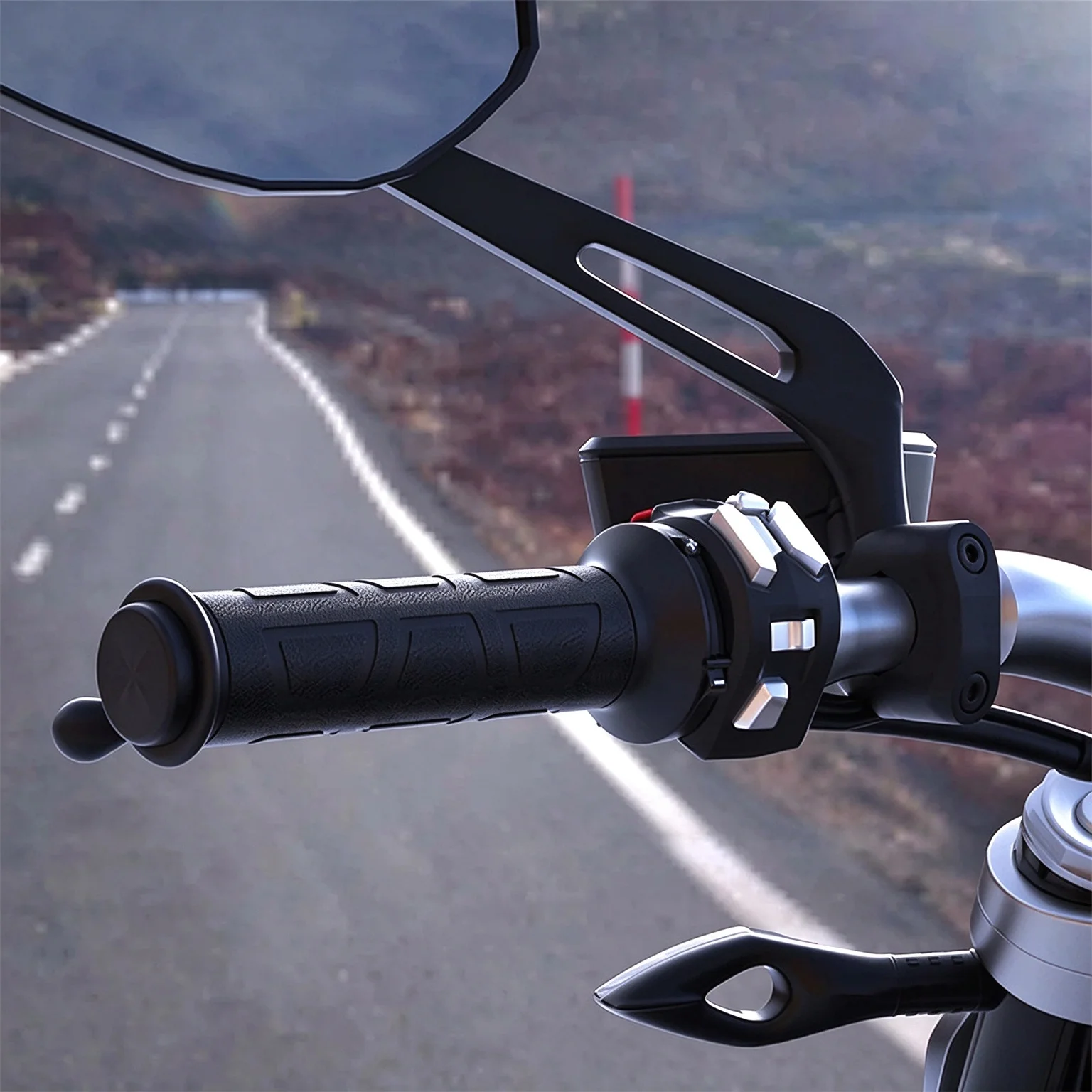 22mm Universal Motorcycle Heated Grips 7/8 Anti-Slip Waterproof Adjustable Temp Hot Handlebar Fits Dirt Bike ATV Scooter Cruiser