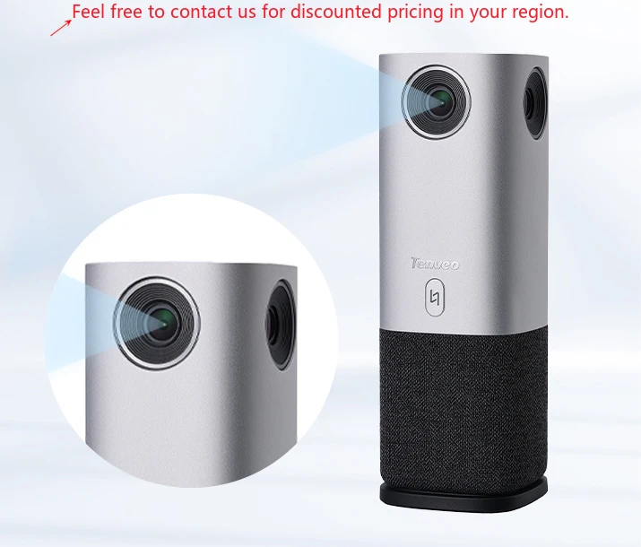 Portable 4K All-in-One Speaker Sound Bar 360 Degree Panoramic Video Conference Camera For Meeting
