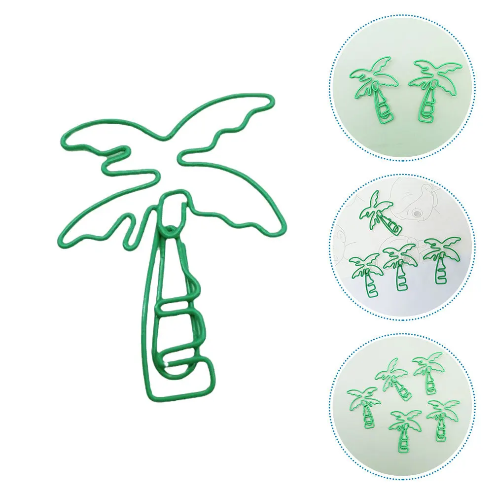 20 pçs clipes de papel palmeira bonito forma de árvore marcadores de metal para material escolar de escritório clipes planejador bonito clipe de papel