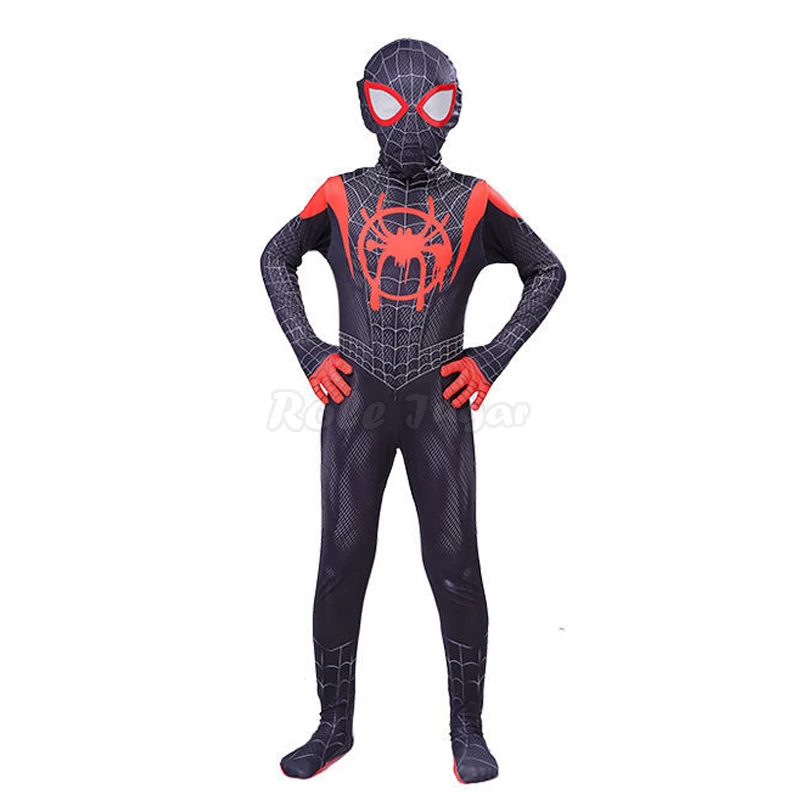 Spider-Man Cosplay para crianças, Halloween Party Suit, trajes de super-herói para meninos, Peter Parker, Zentai, compatível