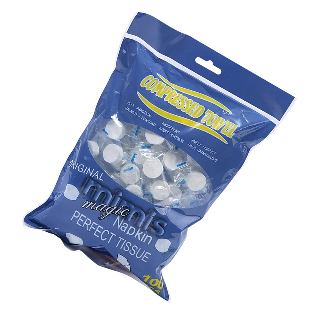 

100Pcs Makeup Removing Towels Lightweight Portable Compressed Tissues for Outdoor Adventure Gym Travel Camping Hygiene Non-Woven