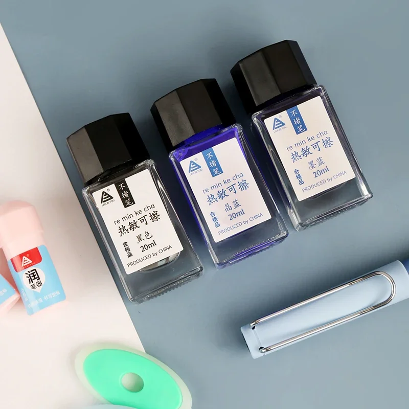 Wodoodporny, wymazywalny tusz 20/50ml niebieski/czarny do pióra wiecznego, duża pojemność, nano, niezatykający się tusz do pióra, artykuły szkolne, artykuły papiernicze. — zdjęcie produktu 5