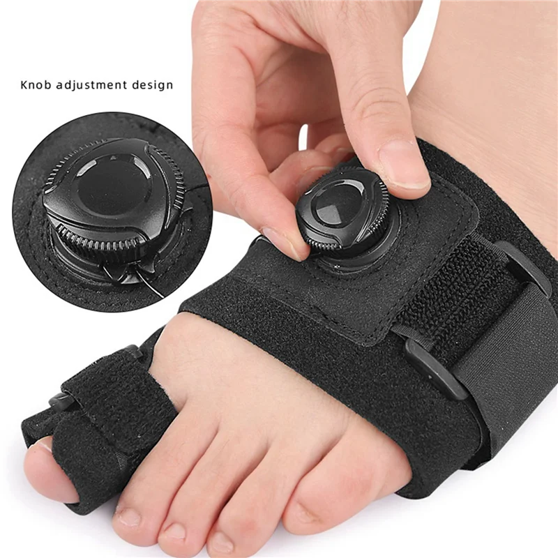 ABQR Bunion Corrector With Toe Separators, Orthopedic Toe Straightener, Adjustable Knob Bunion Splint For Bunion Relief,Right Du
