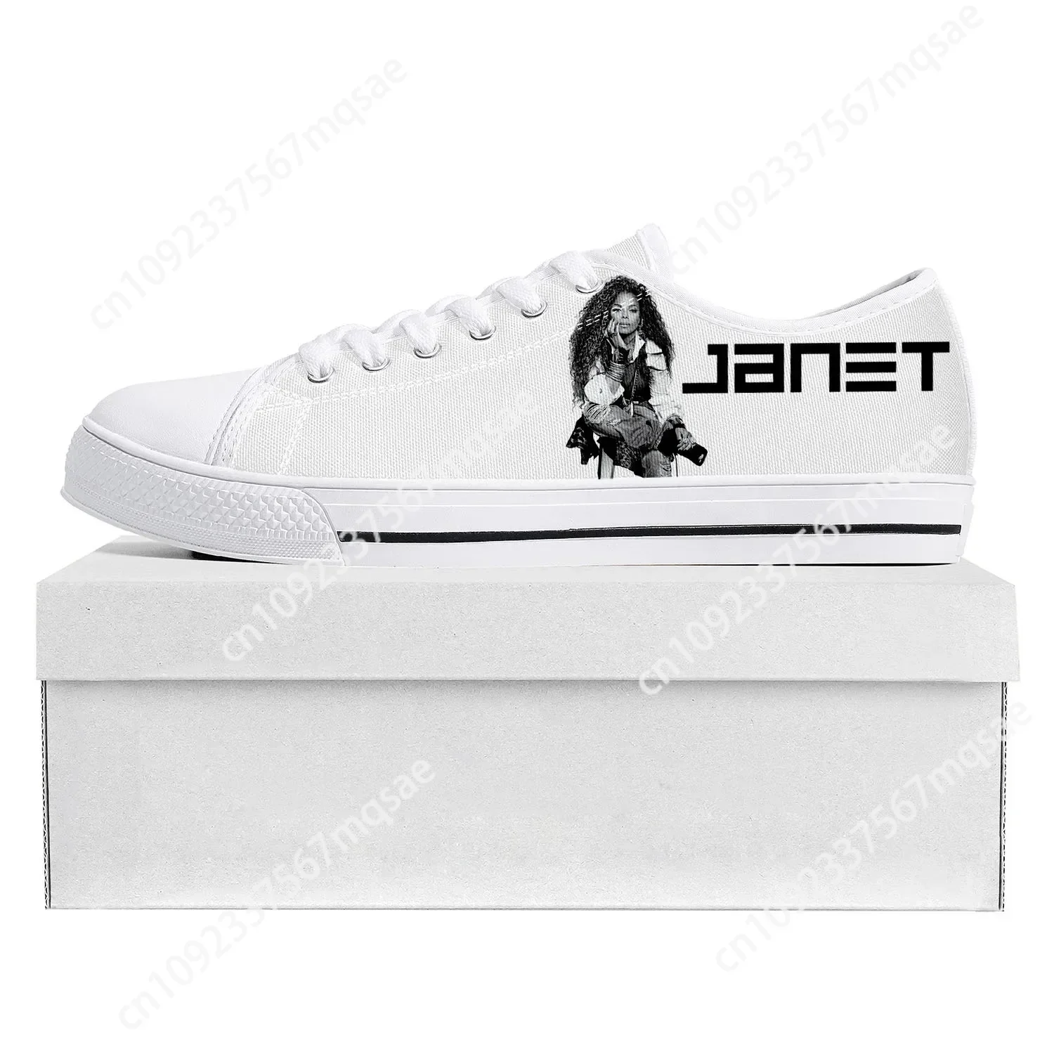 

Janet Jackson Singer Low Top High Quality Sneakers Mens Womens Teenager Canvas Sneaker The Jacksons Custom Casual Made Shoe