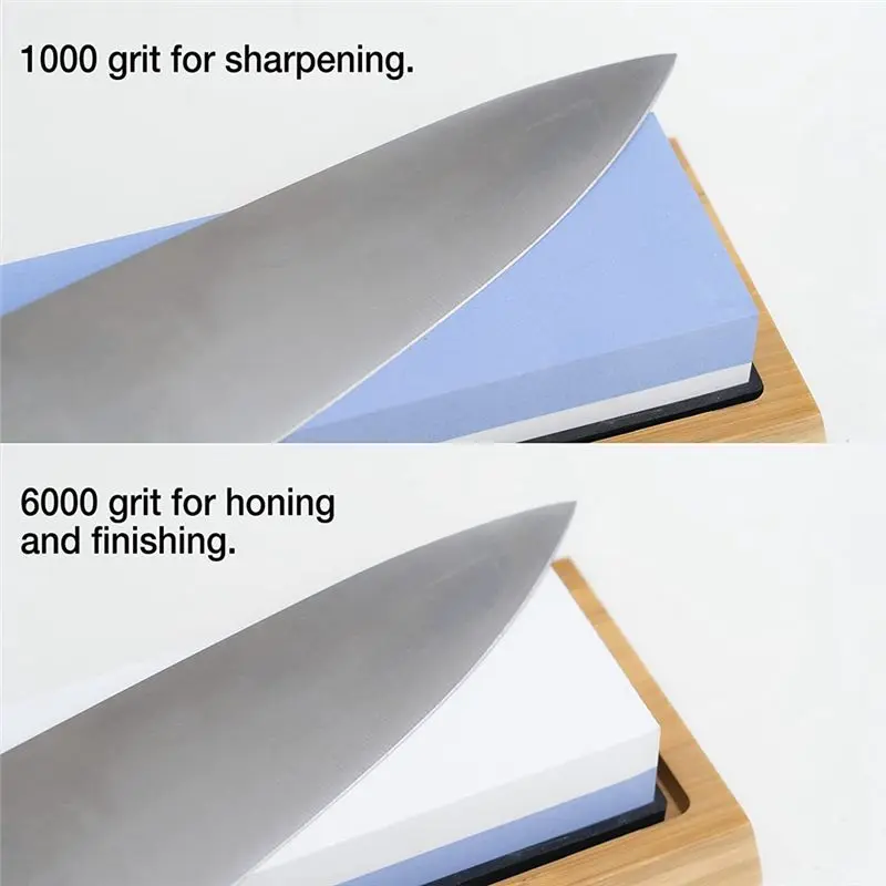 REST Whetstone Knife Sharpening Stone,Premium Whetstone Sharpening Kit 4Side Grit 1000/6000 Kitchen Whetstone Knife Sharpener
