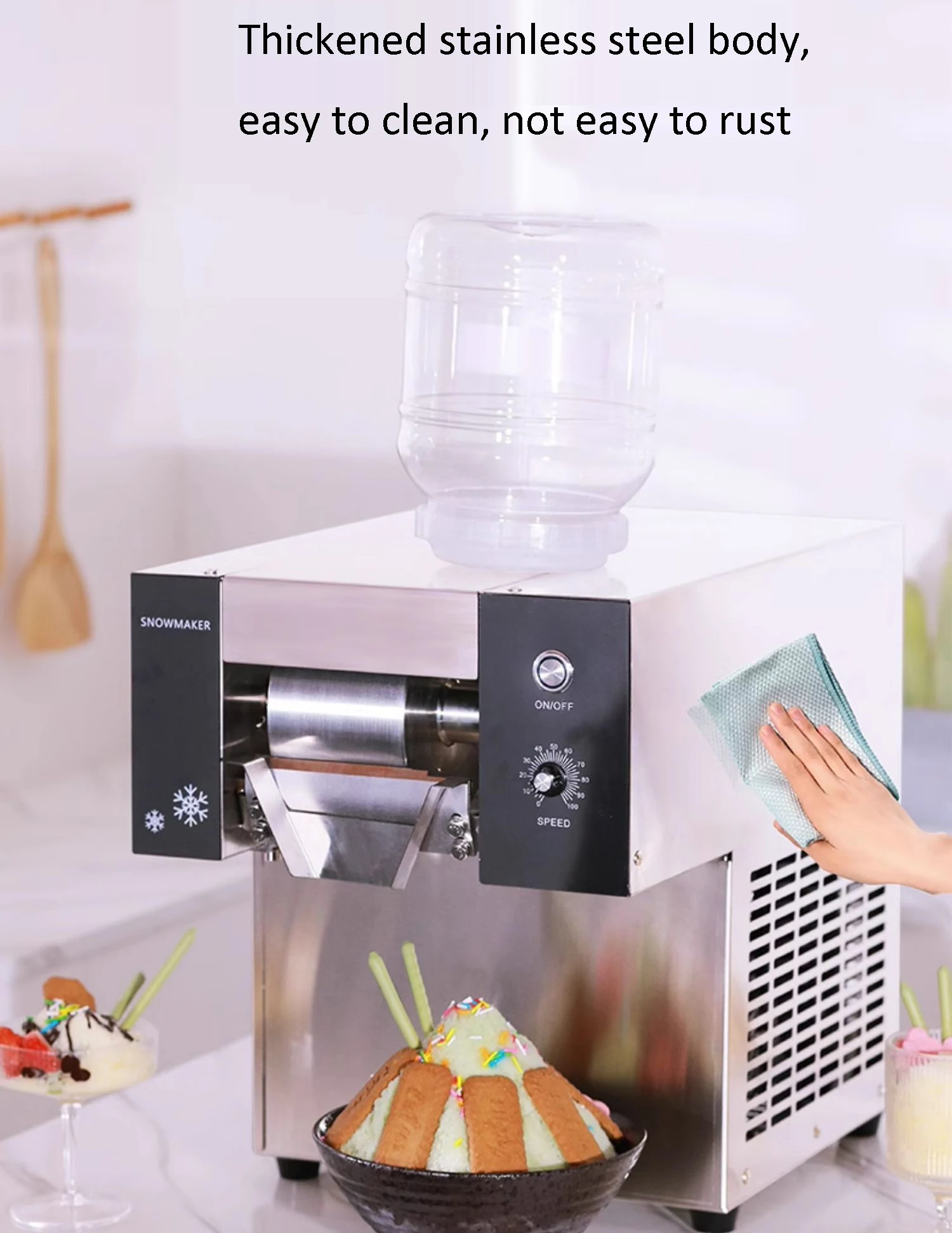 آلة صنع الثلج التجارية ندفة الثلج آلة Bingsu الكورية 110 فولت 220 فولت عالية الفعالية عصير الحليب البيرة آلة صنع ندفة الثلج