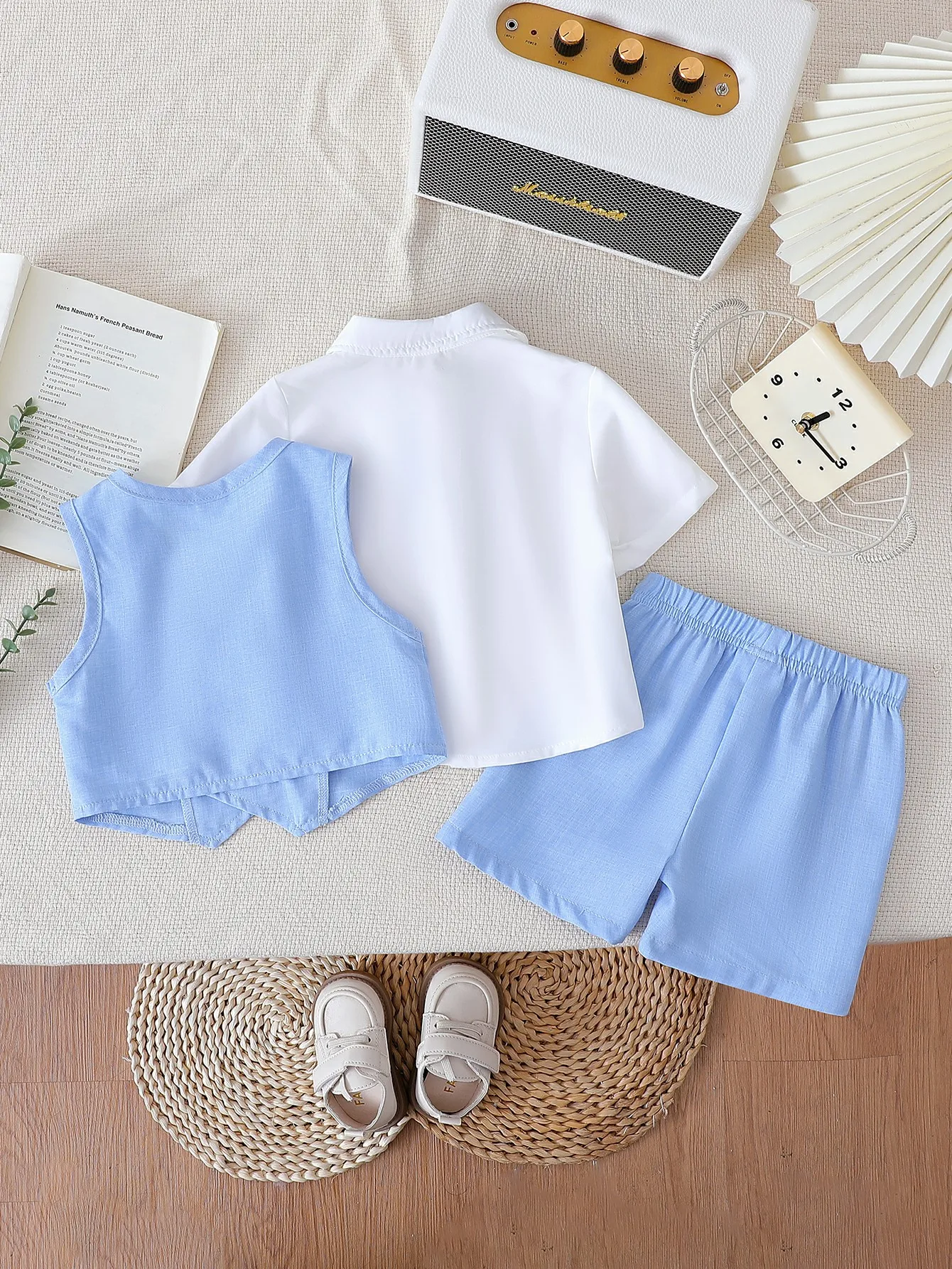 Infant Boy’s Suit, New Stylish British-Style Three-Piece Suit for Little Boys, Perfect for Flower Boys in Summer