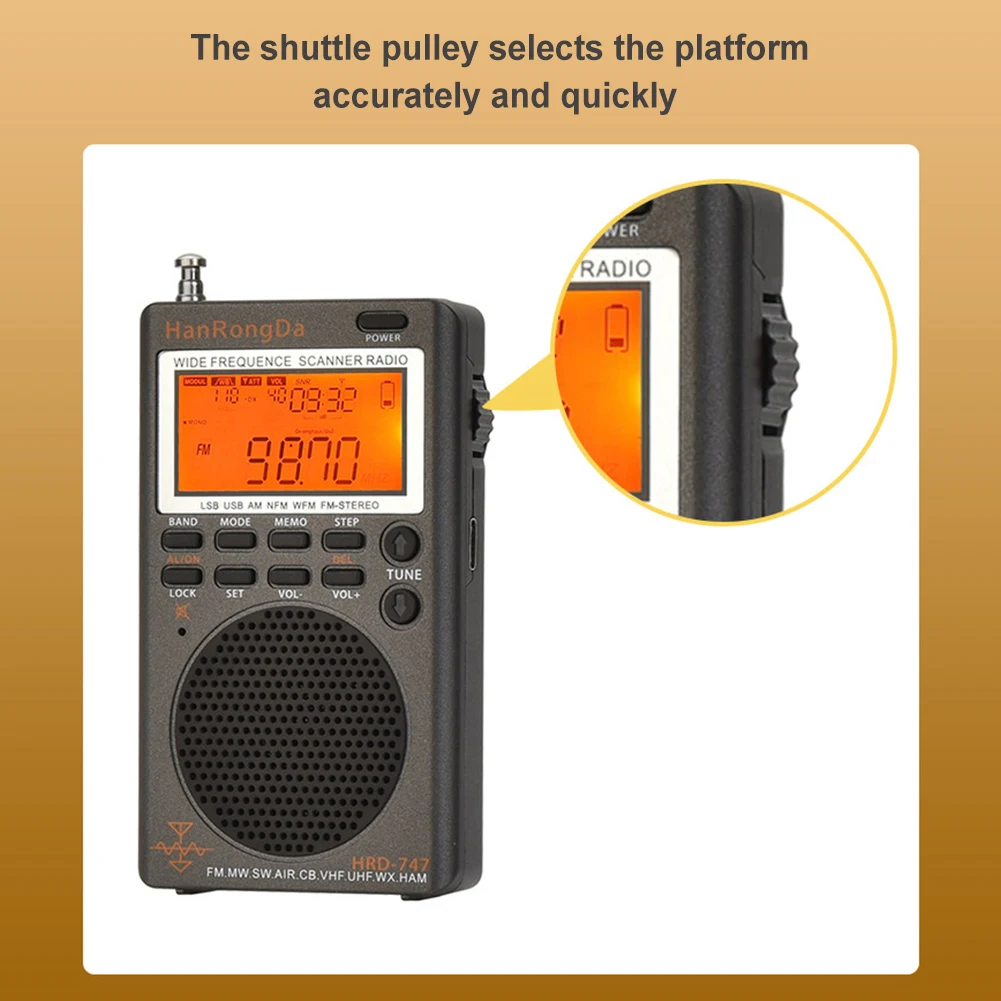 راديو رقمي NOAA تنبيه AM FM جميع الموجات كامل النطاق CB AIR Band هام راديو FM/MW/SW/SSB/LSB/AIR/CB/VHF(UHF)/UBD/WX/HAM