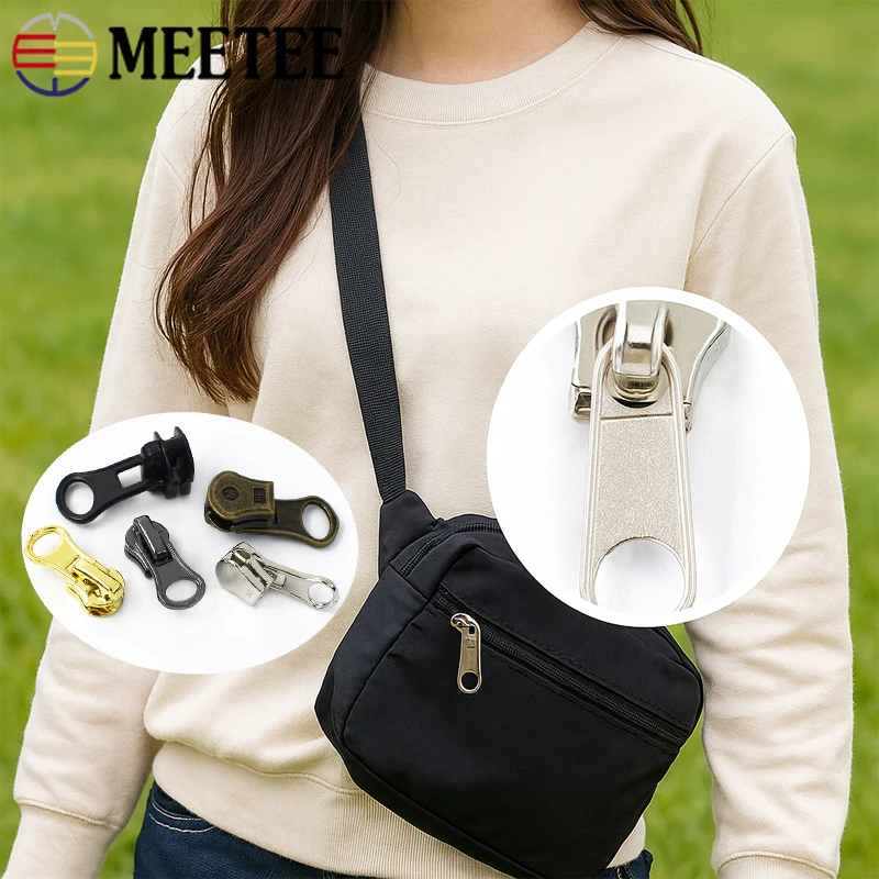 

10Pcs 3#5#8# Metal Zippers Puller Handbag Pocket Closure Zipper Slider Down Shoes Replace Zips Head Repair Kits Bags Accessories