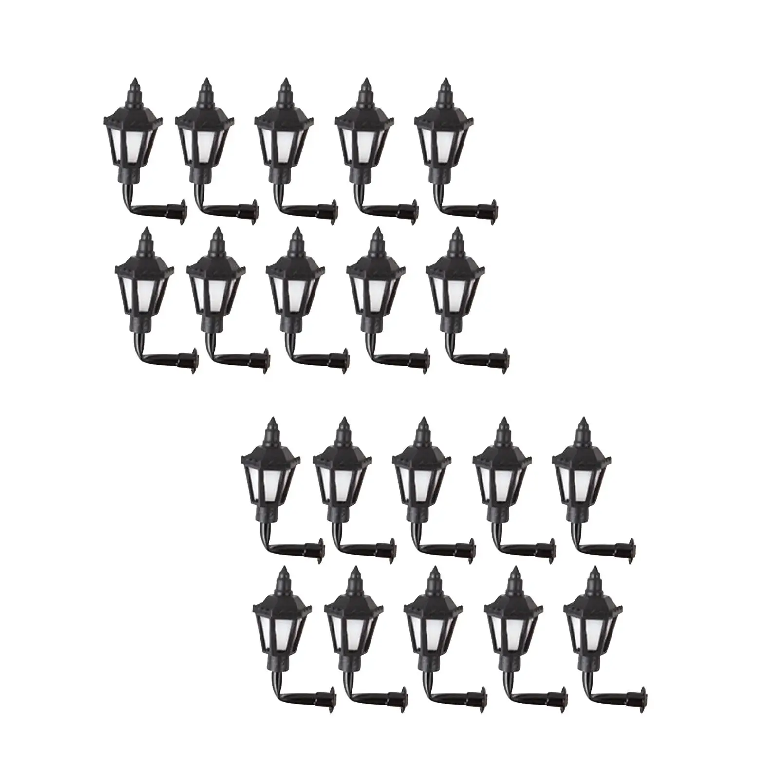 Mini lampadaire l'inventaire, modèle de lampes de chemin de fer, accessoire de jouet, 1:87, 10 pièces