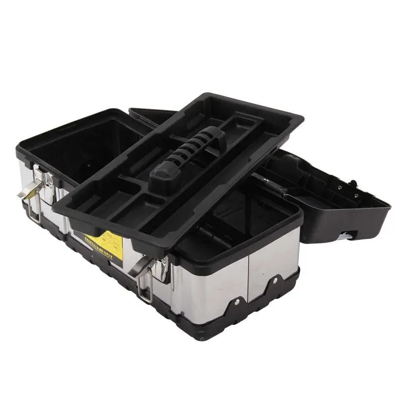 Hardware home tool box large medium small portable electrician multi-function repair car box storage box Black Knight
