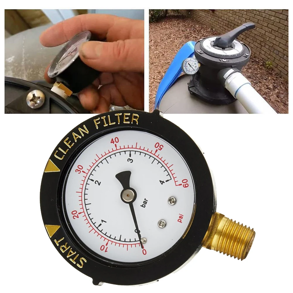

0-60 PSI Pool Pressure Gauge Spa/Pool/Aquarium Water Pressure Gauge For Swimming Pool Spa And Aquarium Valve Filter