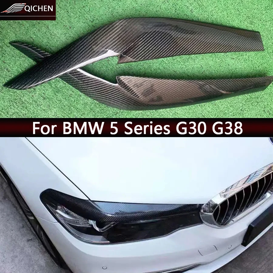 

For BMW 5 Series G30 G38 530 540 Carbon fiber eyebrow headlight upper front headlight cover decoration Car accessories Body Kit