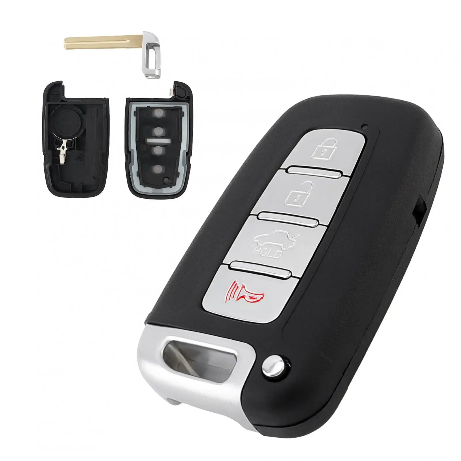 

4 Buttons Replacement Key Fob Shell Fit for Hyundai / Kia Wear-resistant Keyless Entry Remote Key Fob Shell