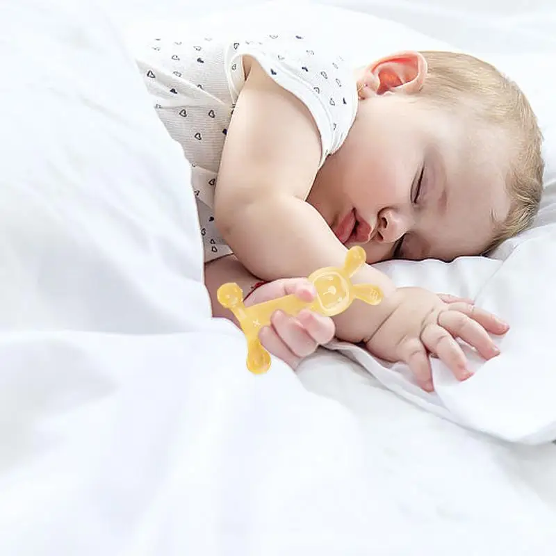 Baby rabbit teether Music Rattles Animal Crochet Rattle Rabbit Shaped Silicone Kids Teething Toys Relieve Teething Discomfort