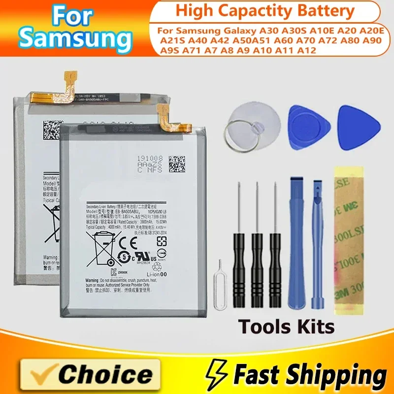 Battery For Samsung Galaxy A30 A30S A10E A20 A20E A21S A42 A50 A51 A60 A70 A72 A80 A90 A9S A71 A7 A8 A9 A10 A11 A12 + Tool