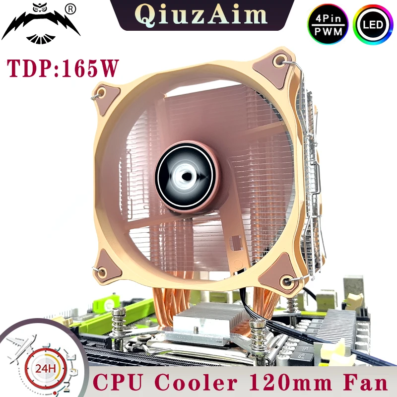 

Computer Cooler Cpu Processor Low Noise 4/6 Heat Pipe 120mm Fan 4Pin/PWM Install LGA115x 1200 1700 18xx 2011 2066 i5 i7 x79 x99