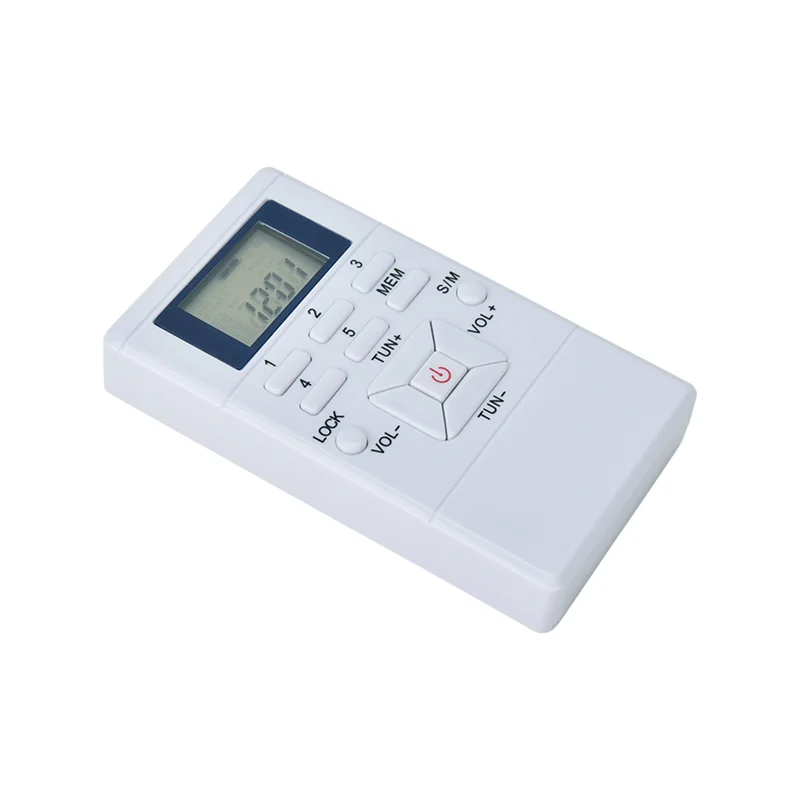 

B04B-Mini Stereo FM Radio 1.2 Inch Digital Clock Receiver For Simultaneous Interpretation Clip-On Radio Earphone GYM
