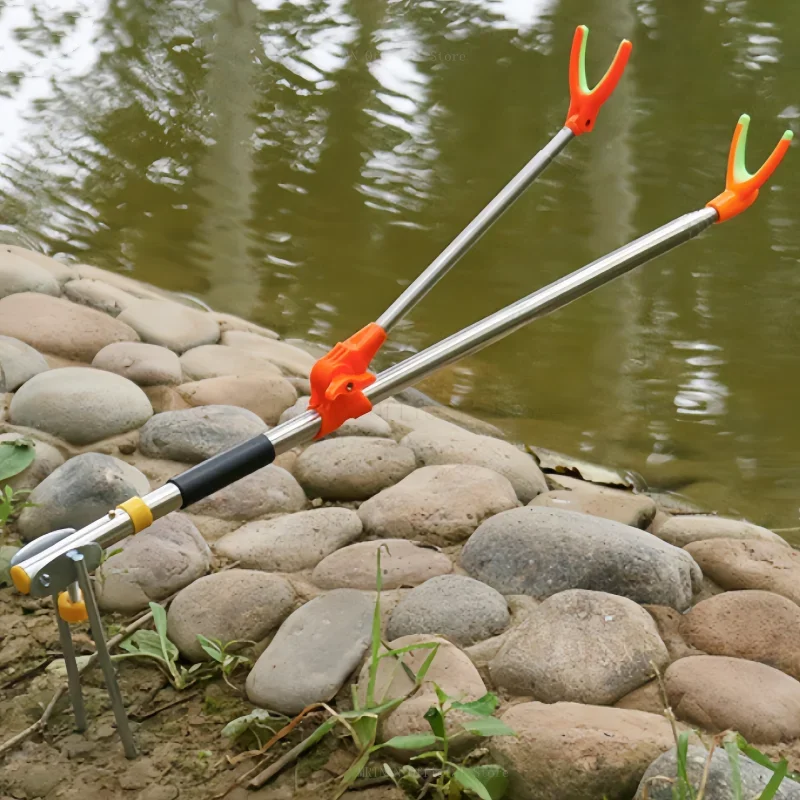 

Thickened Telescopic Fishing Rod Stainless Steel Bracket Fishing Rod Dual Purpose Bracket Fishing Tool