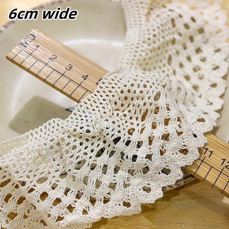 Widened Cotton Thread Embroidery Stretch Beige Lace DIY Clothes Skirts Home Textiles Bedding Underwear Pillows Sewing Materials