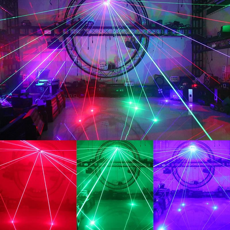 Imagem -06 - Rgb Luz Laser de Chuva Dupla Padrão de Rotação 3-em1 Disco dj Bar Ktvparty Festival Wedding Stage Novo