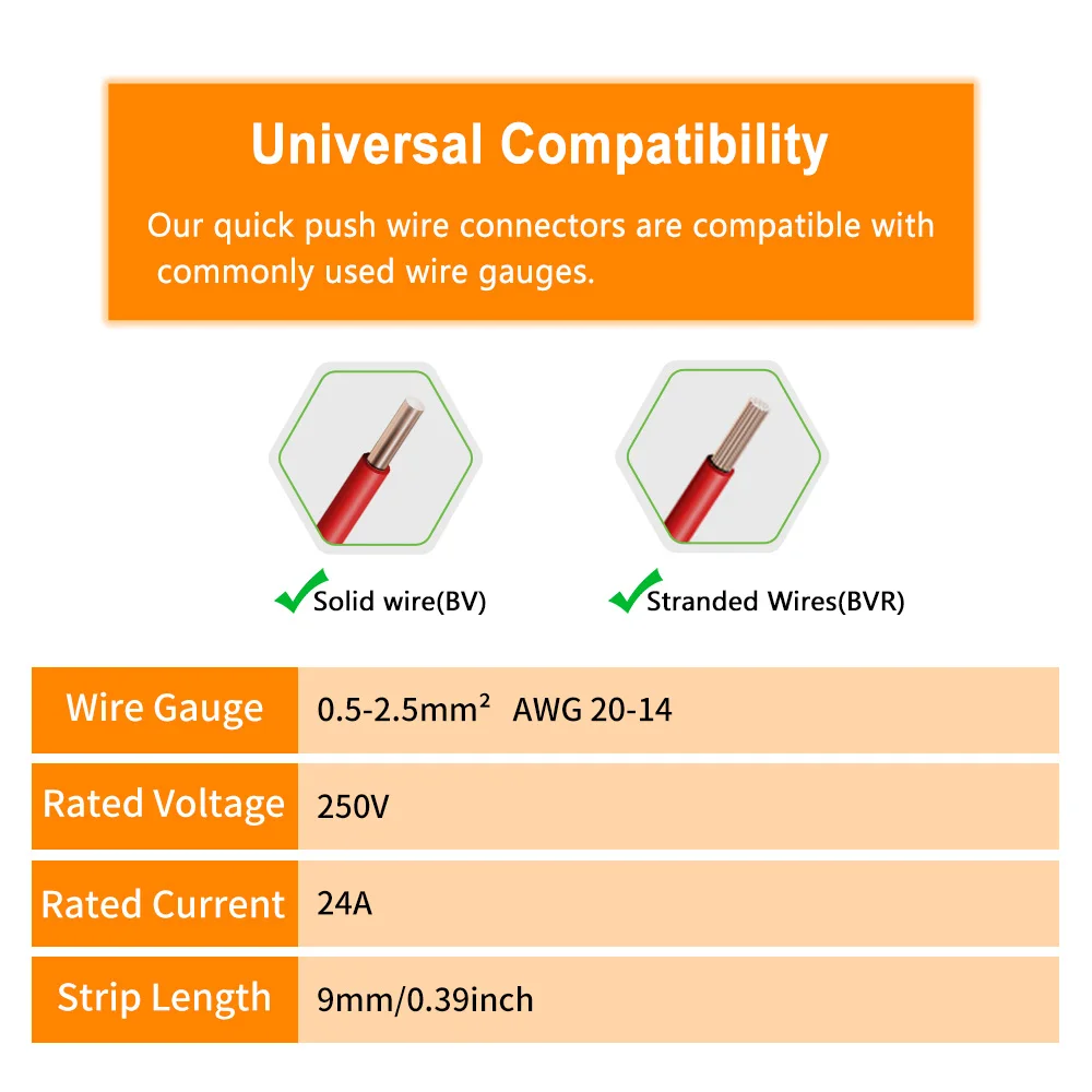 DIY GO 10/50 PCS Mini Quick Wire Connectors 2/3/4/5/6/8 Ports Terminal Block Hard Stainless Easy Electric Push-In Connectors