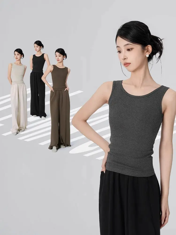 レディース ストレッチ ダンス ベスト コンテンポラリー ダンス トップ 女性用、練習用ダンスウェア、バレエ ヨガ トレーニング用ノースリーブ レオタード