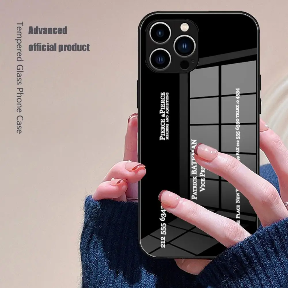 

Patrick Bateman Business Phone Case Tempered Glass For IPhone 16 15 Promax 14 13 Pro 12 11 plus X XS XR Covers