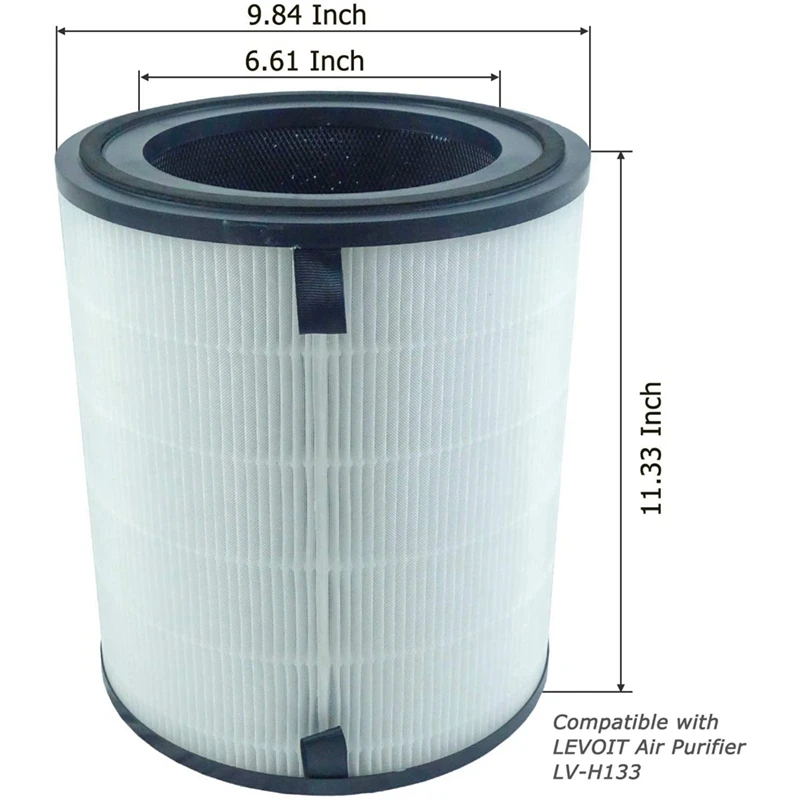 LV-H133 H13 True HEPA Replacement Filter For LEVOIT LV-H133 Metaair Tower Air Purifier, Part Number LV-H133-RF