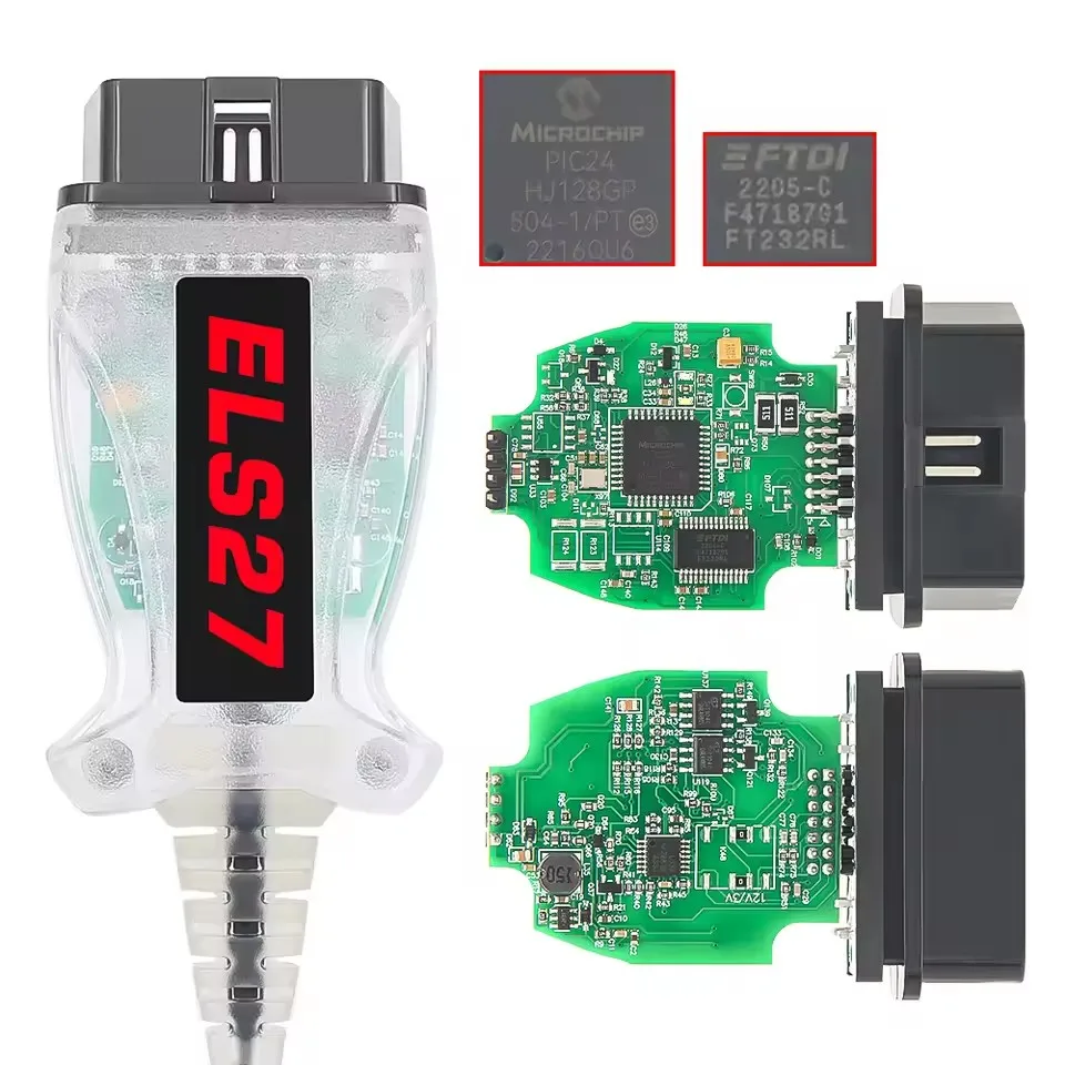 10Pcs/lot ELS27 FORScan PIC24HJ128GP+FTDI chip V2.3.8 OBD2 Scanner Car Diagnostic Auto Tool Cable  ELS27 Multi-Language