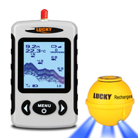 LUCKY Portable Professional Sounder Wireless Sonar Fish Finder Fishing Probe Detector Fishfinder with Dot Matrix