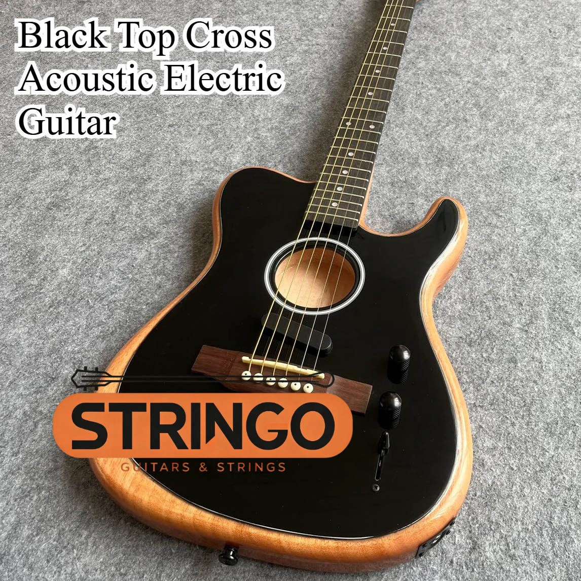 TL Black Top Cross Acoustic Electric Guitar Spruce Body Rosewood Fingerboard Acoustic Electric Dual Use Stage Sing Guitar