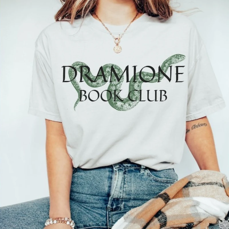 Dramione Manacled Cotton T-shirt Wizard School Vintage Fanfiction Booktok Bookish Merch Dark Academia Clothing Gift for Readers