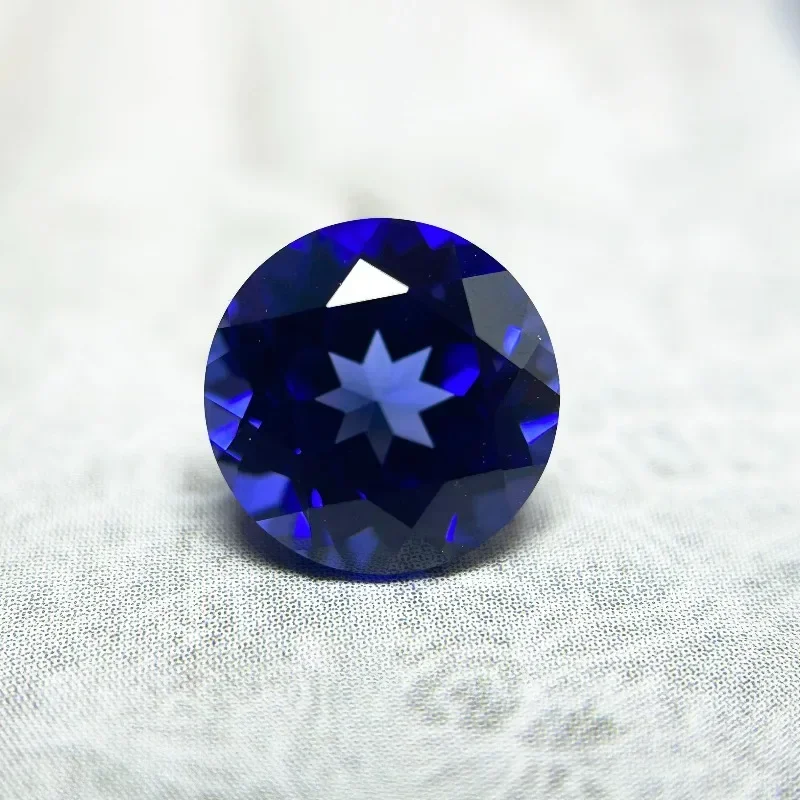 Rund geschliffener, tiefblauer, im Labor gezüchteter Saphir, VVS-zertifiziert, loser Stein, optional mit AGL-Zertifikat, für individuelle Ringe, Ohrringe, Halsketten und Schmuck. – Detail 5