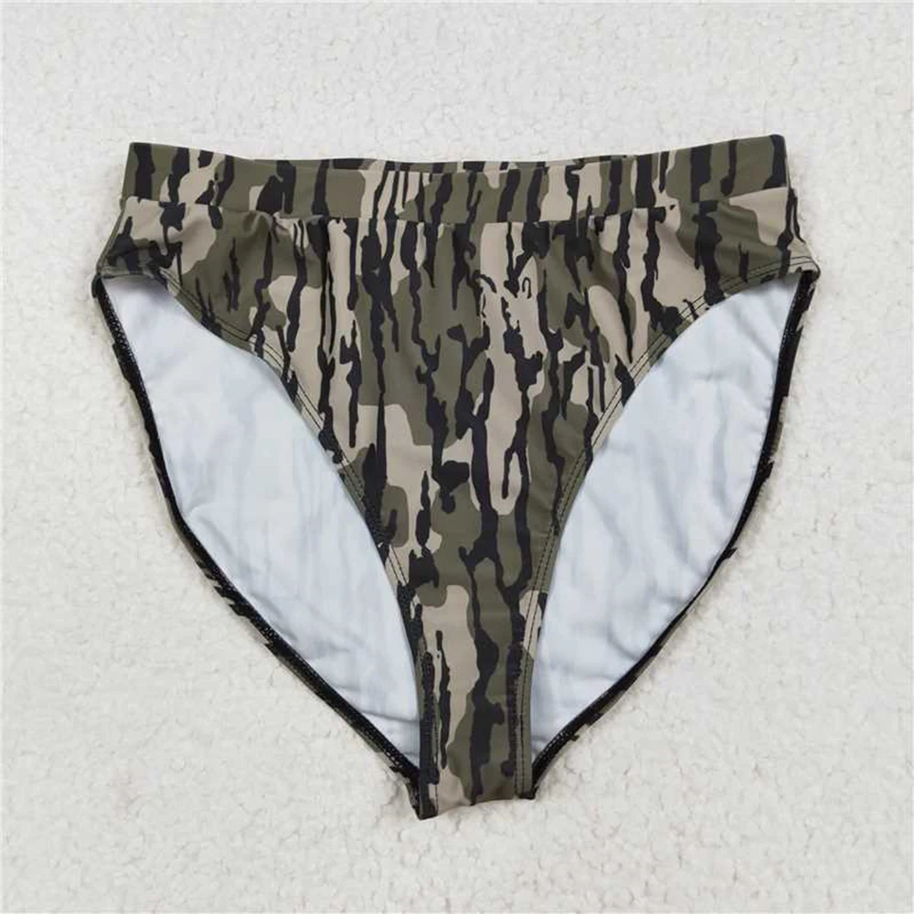

Adult Camo Summer Swim Bottom for Women High Waist Solid Color Briefs plus Size Swimsuit Underwear
