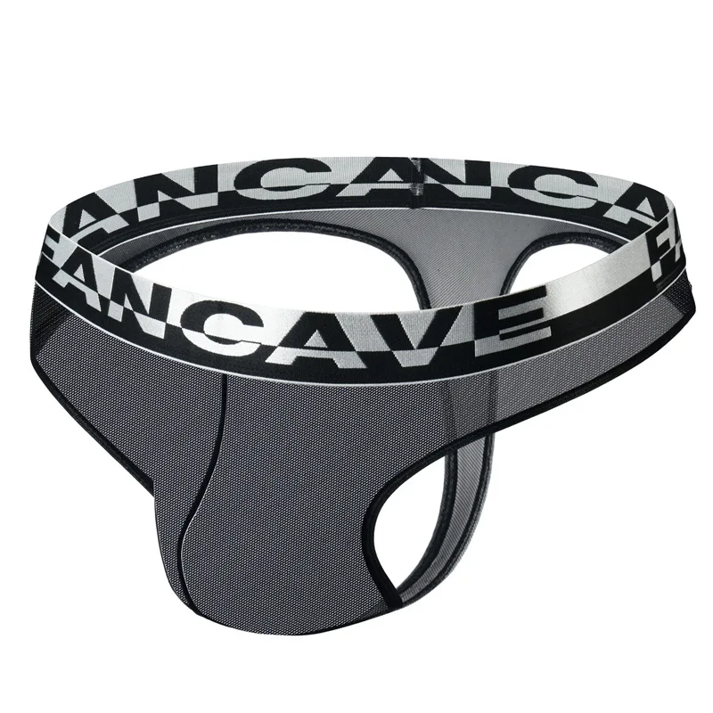 

Sheer Mesh Bulge Thong for Men Sexy Fully Transparent Ice Silk Gays Erotic Low-rise U Convex Pouch G-string Quick-Dry Underpants