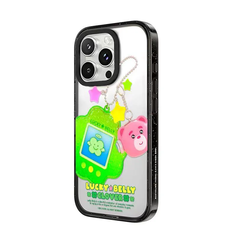

Clover Bear Pendant Acrylic Border Magnetic Case: Compatible with IPhone 12 13 14 15 16 17 Pro Max