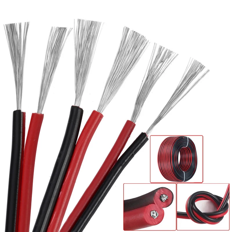 24 26 28AWG 2pin UL2468 Extension Cable 5/10/20m Use for 12v 24v 36v LED Strip Tape String Connect Electric Wire